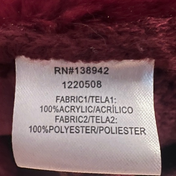 12Th Heart Women’s Y2K Long Line Faux Fur Burgundy Sweater/Jacket L Academia - Picture 4 of 11